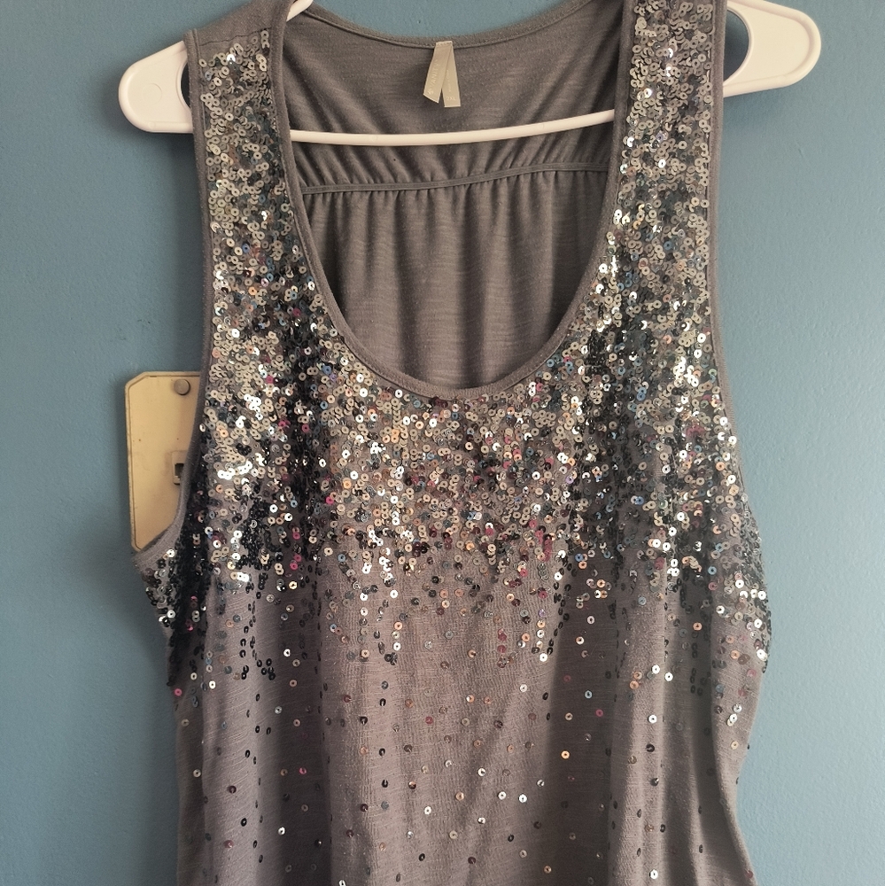 Sequin Embellished Gray Dress
